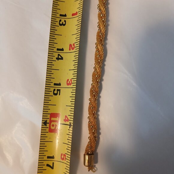 vintage gold tone mesh with gold tone balls twisted necklace - Picture 11 of 14